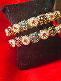 Premium Multicolor Kundan Pearl Bangles