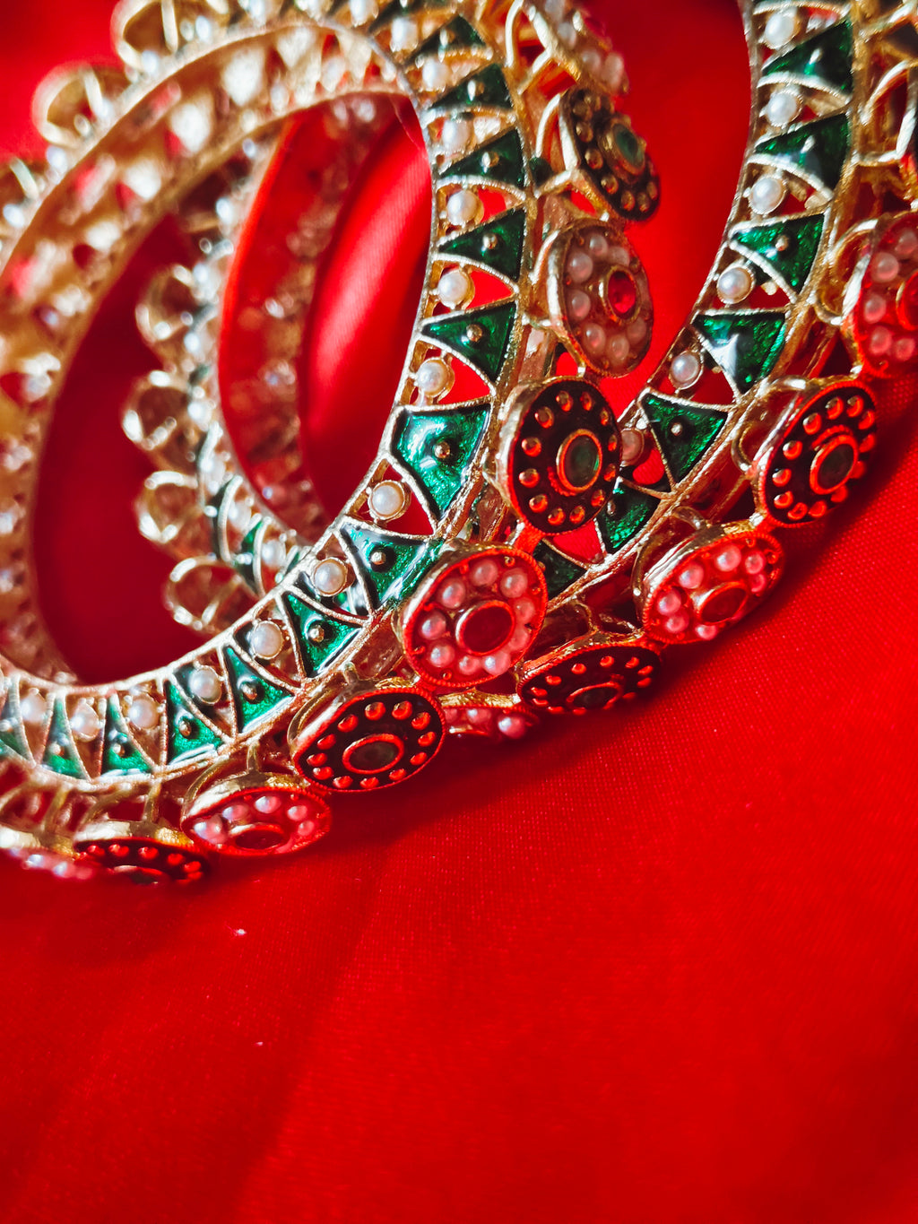 Premium Multicolor Kundan Pearl Bangles